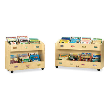 Jonti-Craft Mobile Section Book Organizers, Eight-section, 48w X 16d X 29.5h, Birch freeshipping - TVN Wholesale